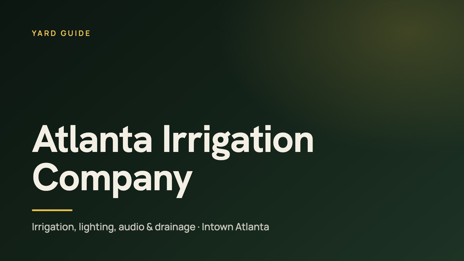 Atlanta Irrigation Company
